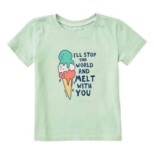 Life is Good Toddlers Melt With You Ice Cream Crusher Tee Sagegreen