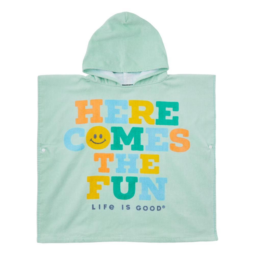 Life is Good Toddlers Wordsmith Here Comes the Fun Fun in the Sun Poncho SAGEGREEN