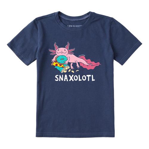 Life is Good Kids Snaxolotl Crusher Tee Drkstblue