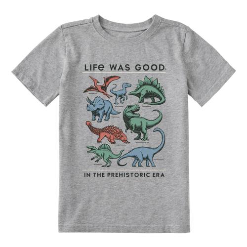 Life is Good Kids Life Was Good Prehistoric Era Crusher Tee Hthrgray
