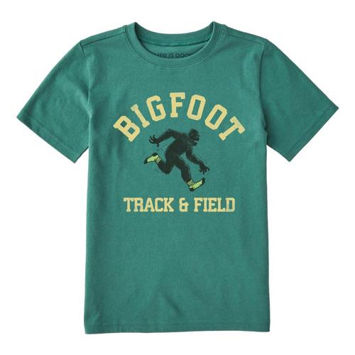 Life is Good Kids Big Foot Track & Field Crusher Tee Sprucegrn