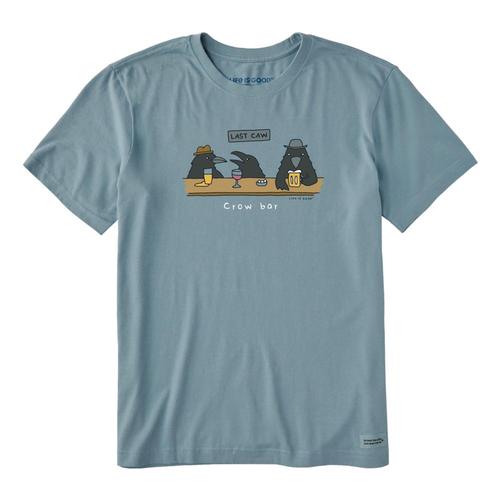 Life is Good Men's Crow Bar Last Caw Short Sleeve Crusher-LITE Tee Smokyblue
