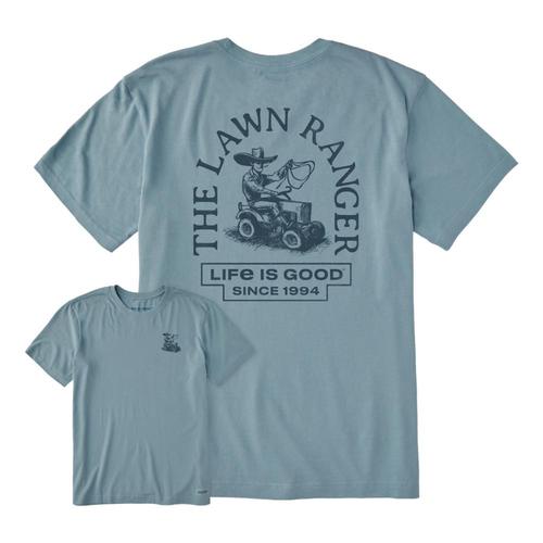 Life is Good Men's Showbiz Lawn Ranger Short Sleeve Crusher Tee Smokyblue