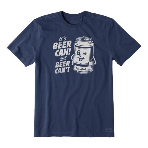 Life is Good Men's Beer Can Short Sleeve Crusher Tee Darkestblue