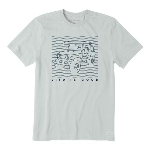 Life is Good Men's Surfboard SUV Crusher Tee Foggray