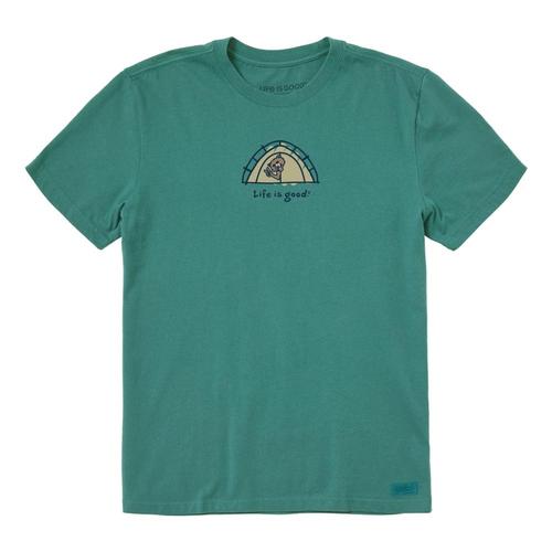Life is Good Men's Bear Tent Crusher-LITE Tee Sprucegreen