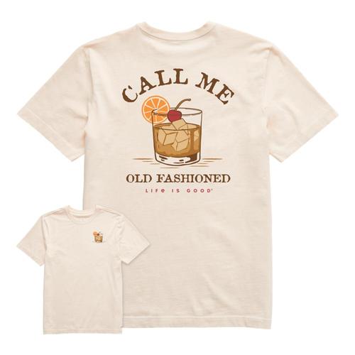 Life is Good Men's Call Me Old Fashioned Crusher Tee Puttywhite