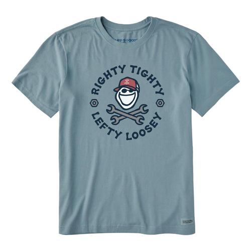Life is Good Men's Righty Tighty Lefty Loosey Crusher Tee Smokyblue