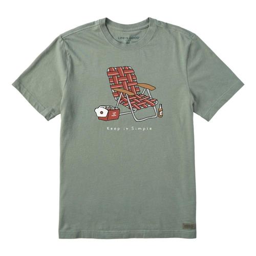 Life is Good Men's Keep it Simple Chair Short Sleeve Crusher Tee Mossgreen