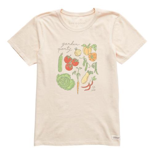 Life is Good Women's Veggies Garden Party Crusher-LITE Tee Puttywhite