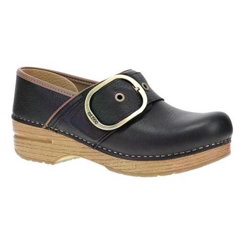 Dansko Women's Pearson Black Tumbled Clogs Blk.Tmbl