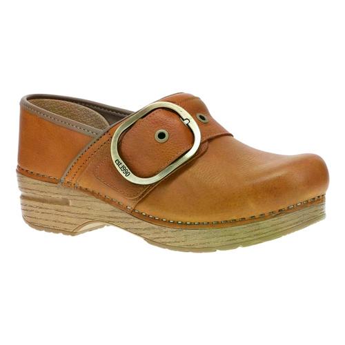 Dansko Women's Pearson Tan Tumbled Clogs Tan.Tmbl