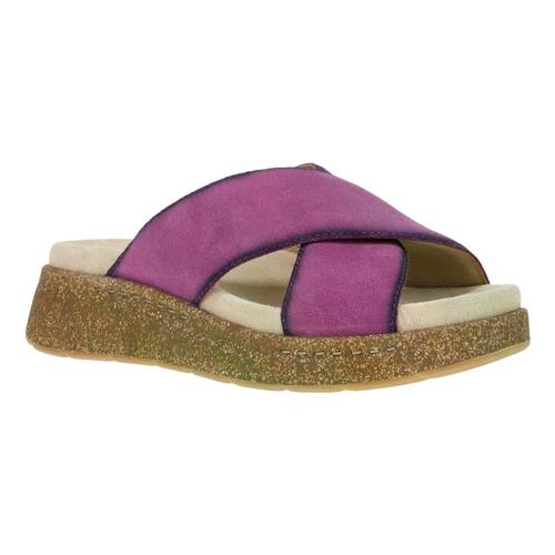 Dansko Women's Bridget Plum Burnished Suede Sandals Plum.Brns.Sd