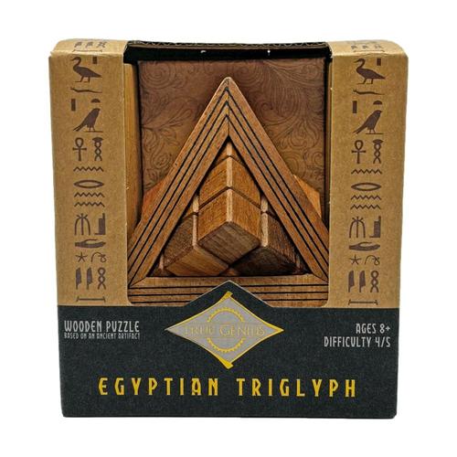 Project Genius Egyptian Triglyph Wooden Pyramid Brainteaser