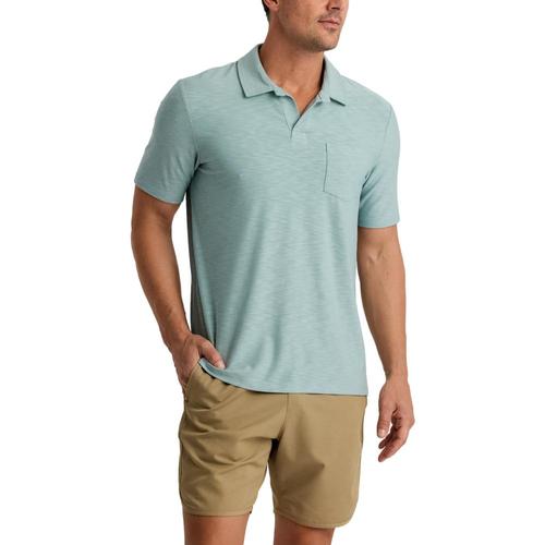 Free Fly Men's Bamboo Slub Polo II Oceanm_420