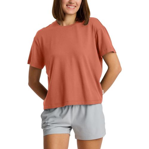 Free Fly Women's Bamboo Current Boxy Tee Redwoo_627