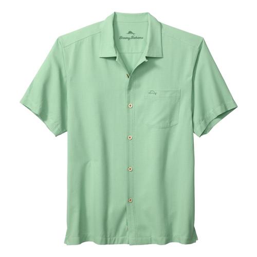 Tommy Bahama Men's Coastal Breeze Check IslandZone Camp Shirt Green_4029