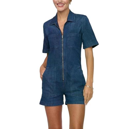 DU/ER Women's Performance Denim Lite Romper Stwash_snw