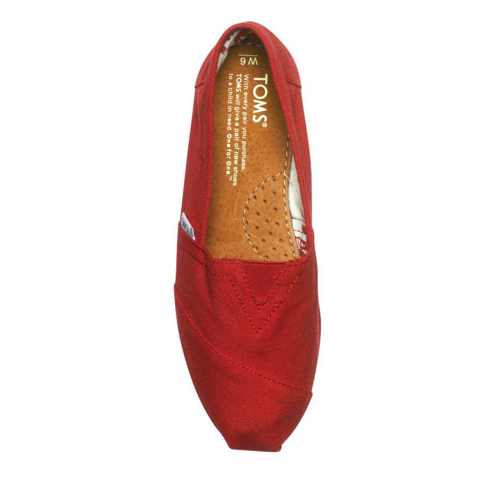 toms red canvas women's classics